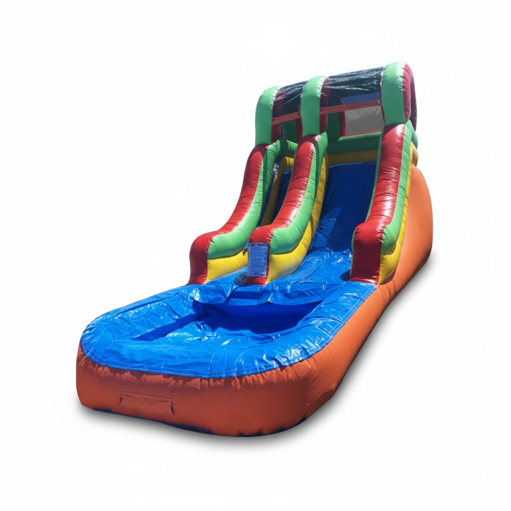 Water Slide Multicolor 16ft rental,Lodi party rentals, inflatable water slide Lodi, summer fun rentals CA, kids water slide Lodi, event rentals Lodi, birthday party water slide Lodi, outdoor party equipment Lodi, bounce house water slide combo Lodi